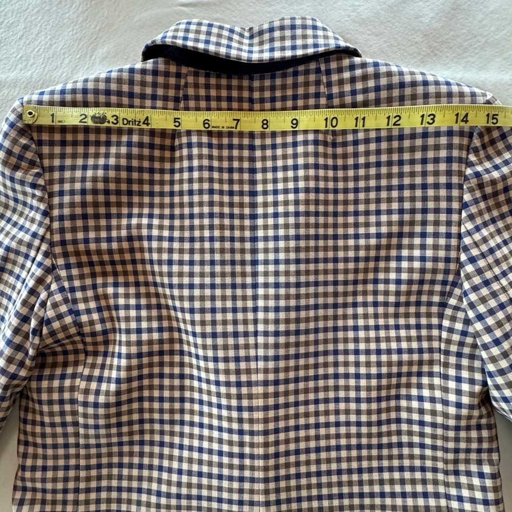 J Crew Alfie Blazer Italian Stretch Wool Honey Plaid (Sz 0P) - Picture 13 of 17